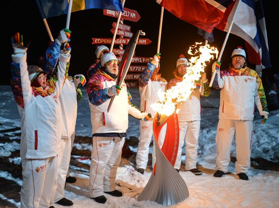 Olympic torch relay. North Pole