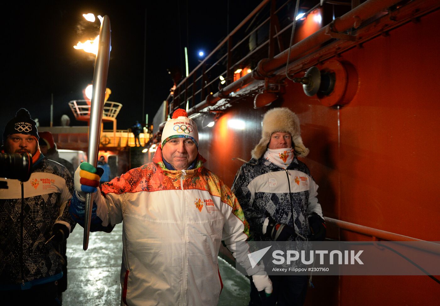 Olympic torch relay. North Pole