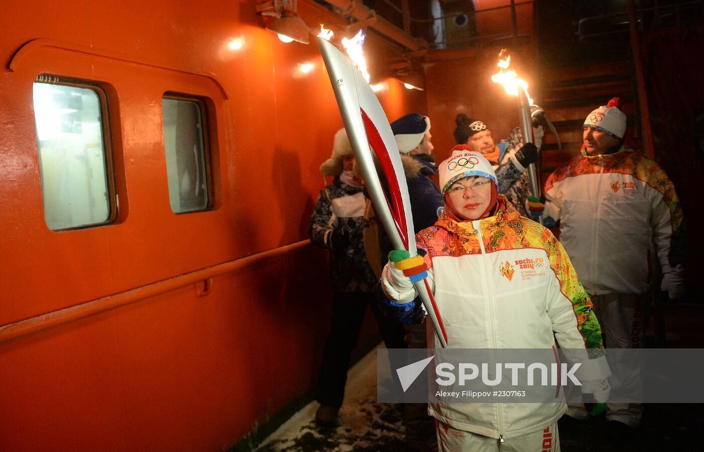 Olympic torch relay. North Pole