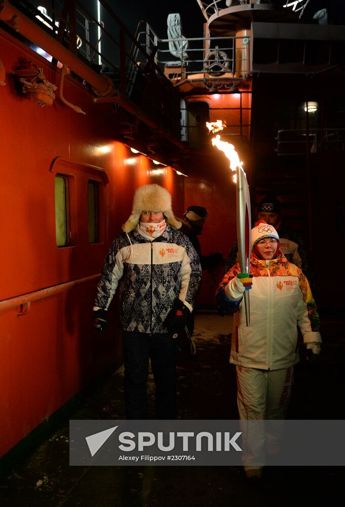 Olympic torch relay. North Pole