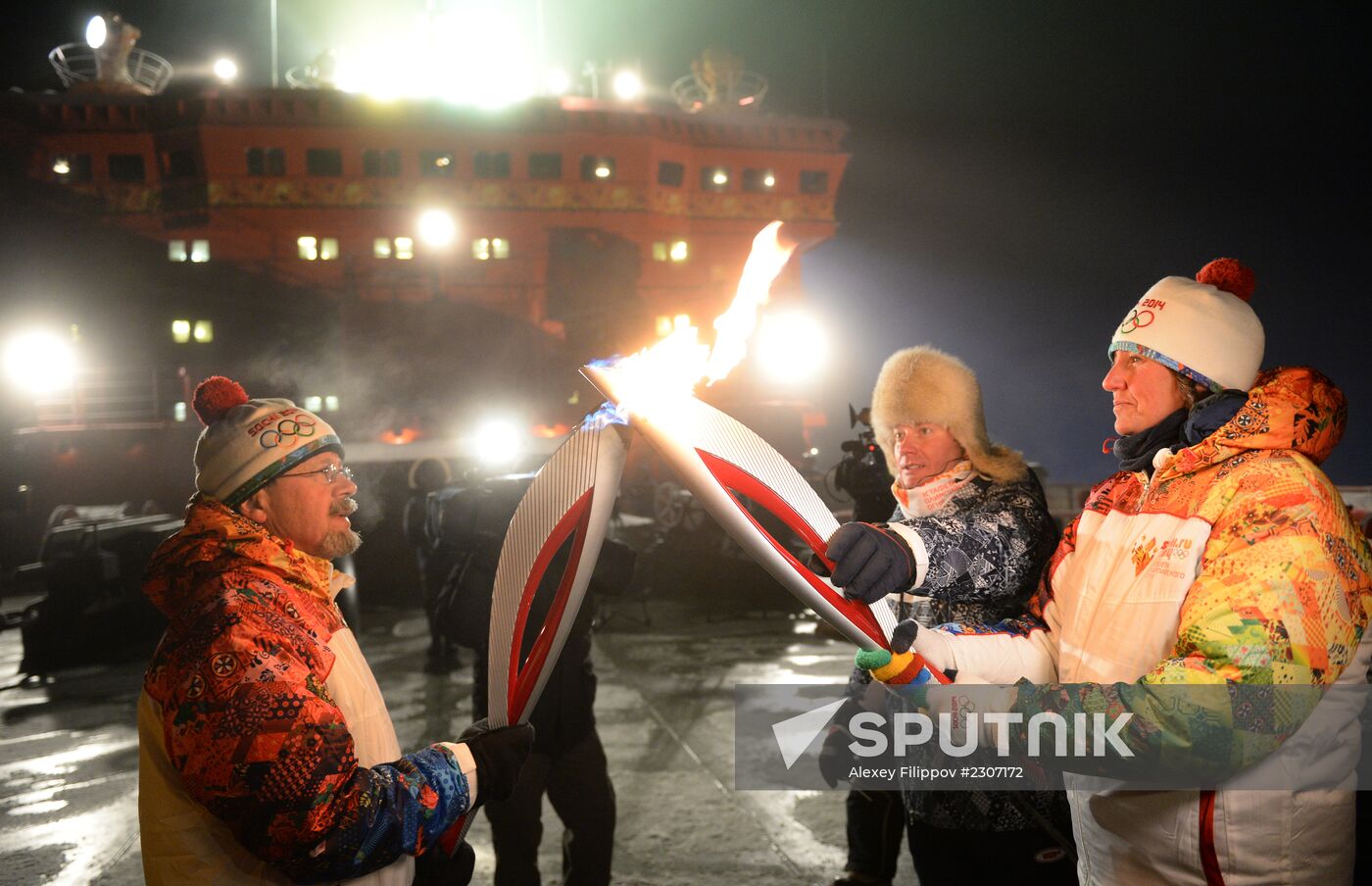 Olympic torch relay. North Pole