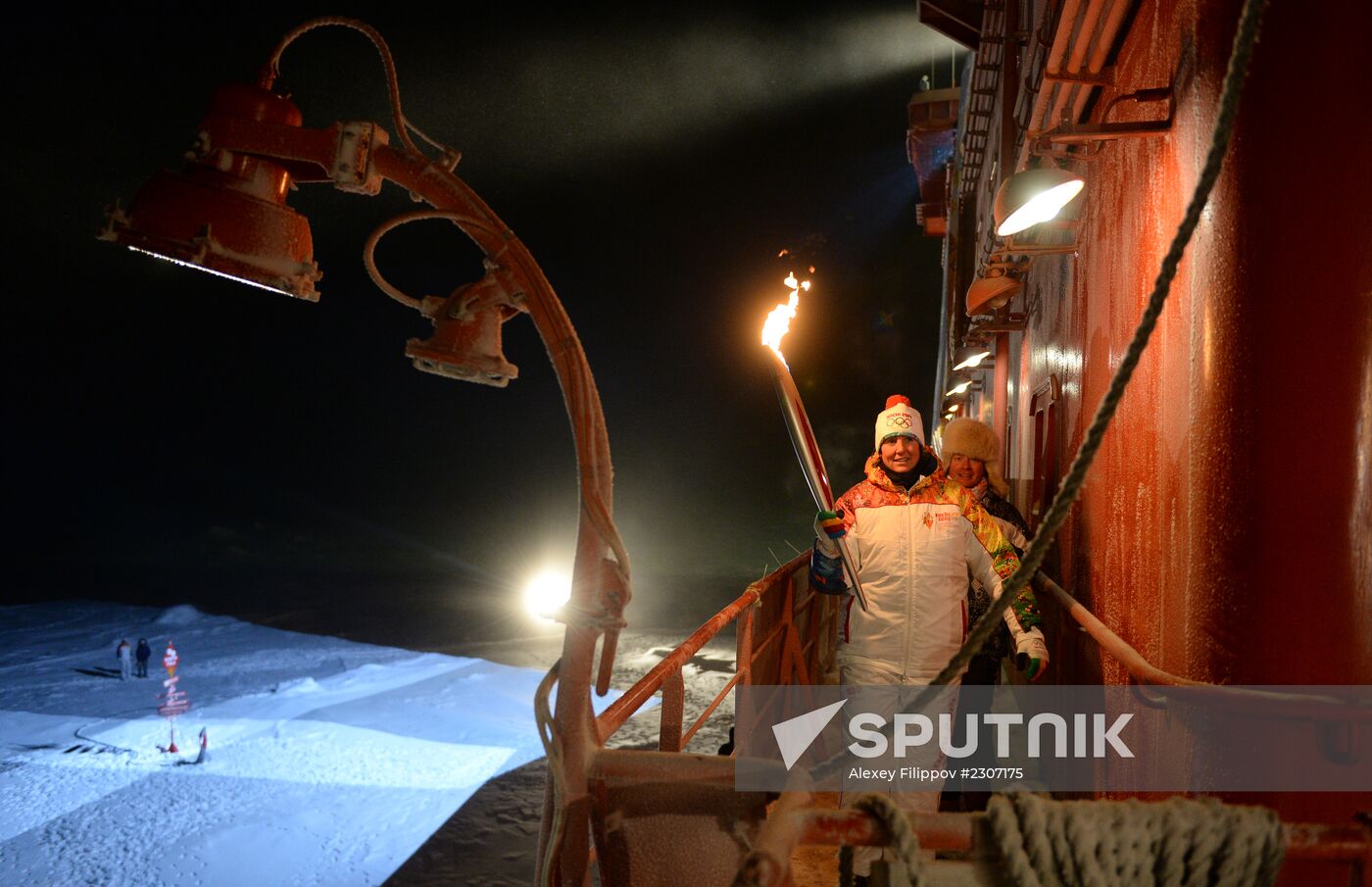 Olympic torch relay. North Pole