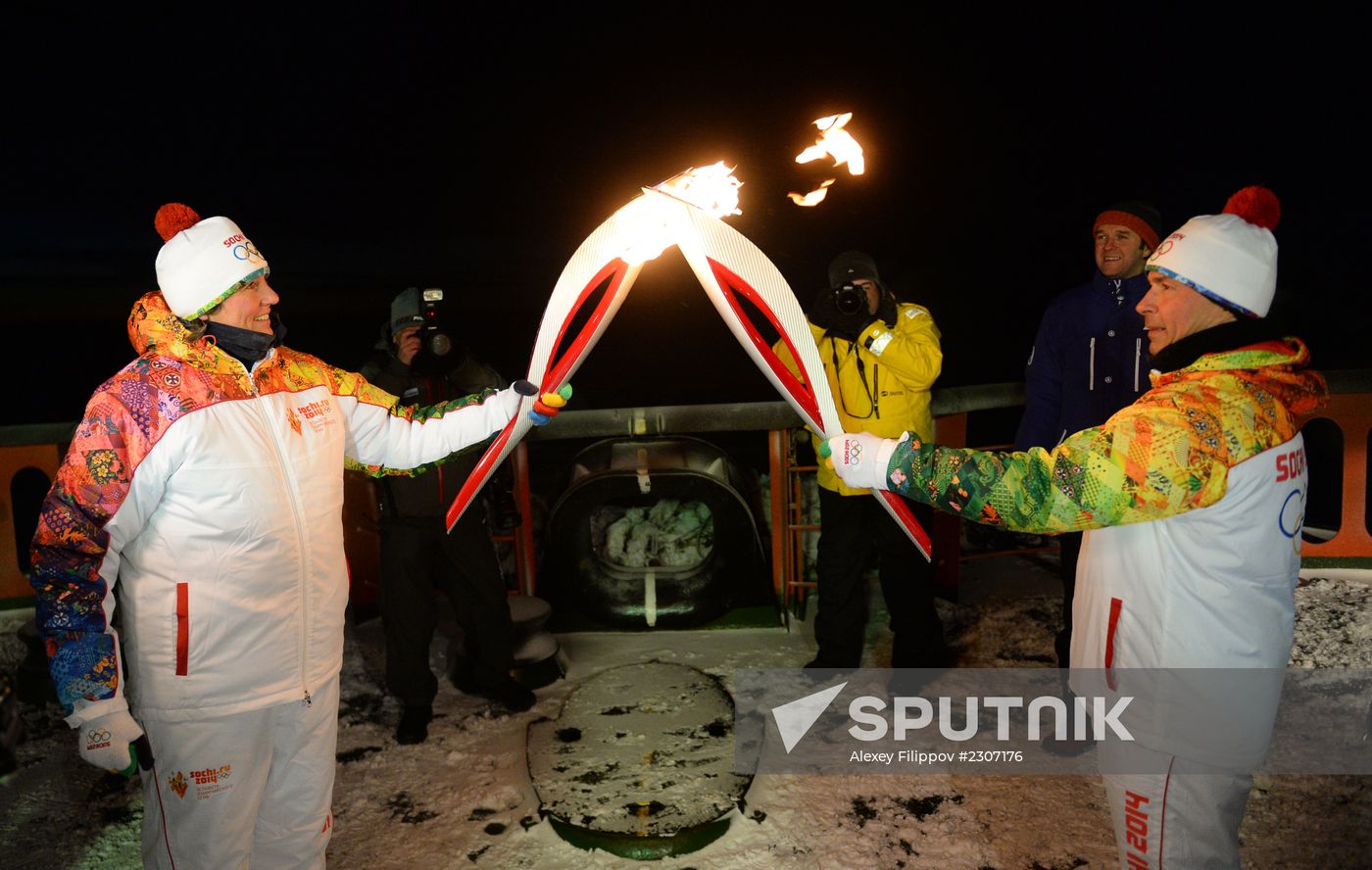 Olympic torch relay. North Pole