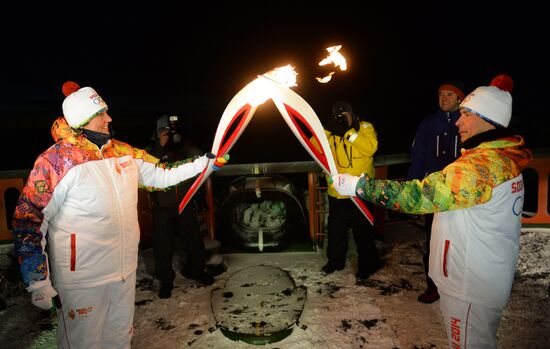 Olympic torch relay. North Pole