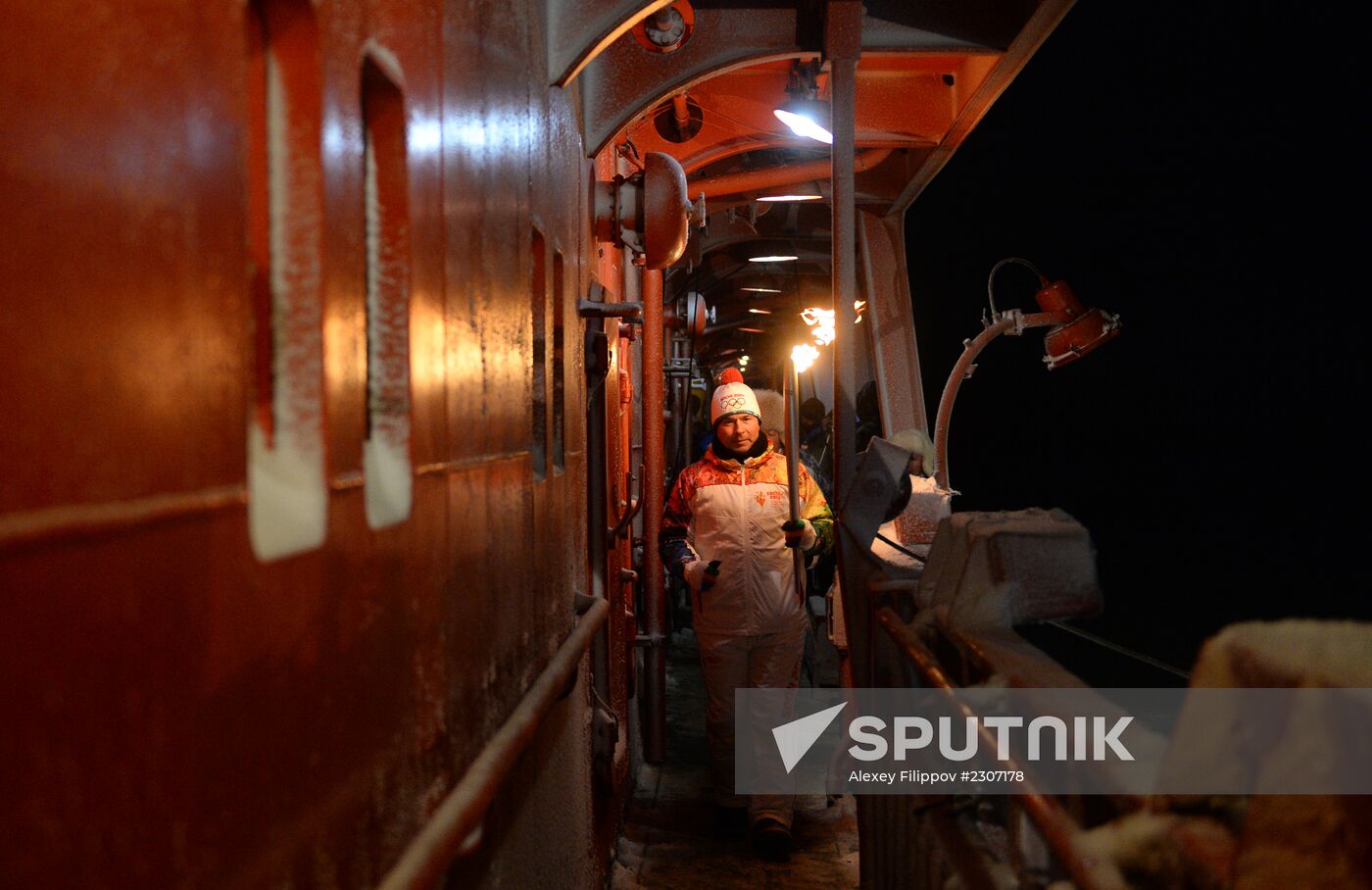 Olympic torch relay. North Pole