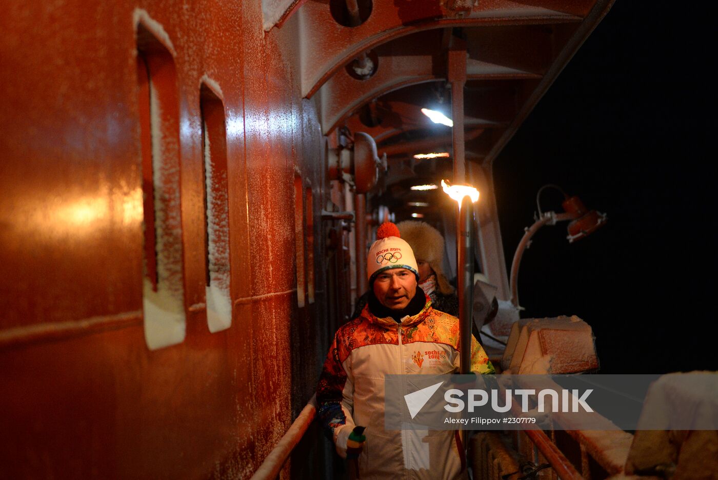 Olympic torch relay. North Pole