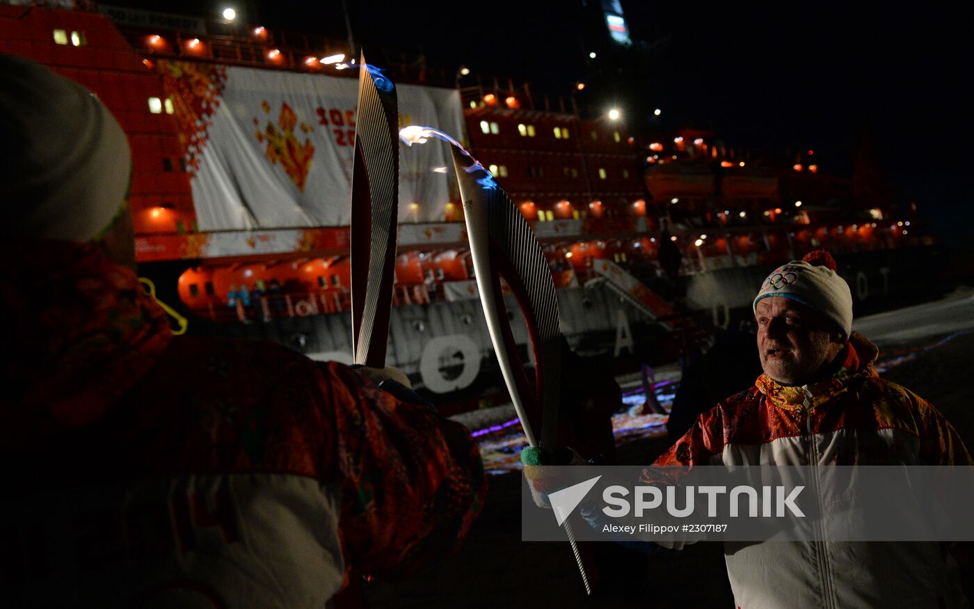 Olympic torch relay. North Pole