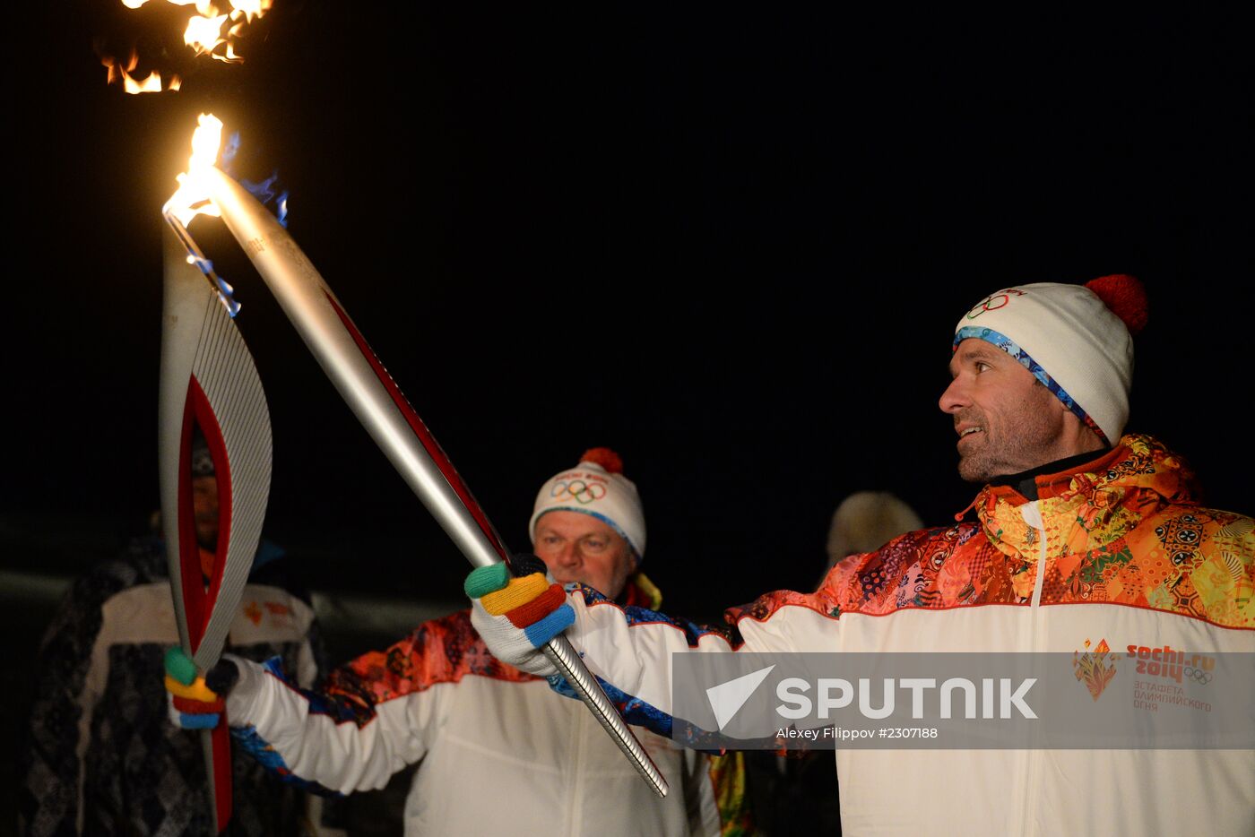 Olympic torch relay. North Pole