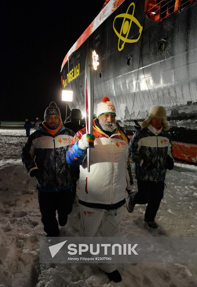 Olympic torch relay. North Pole