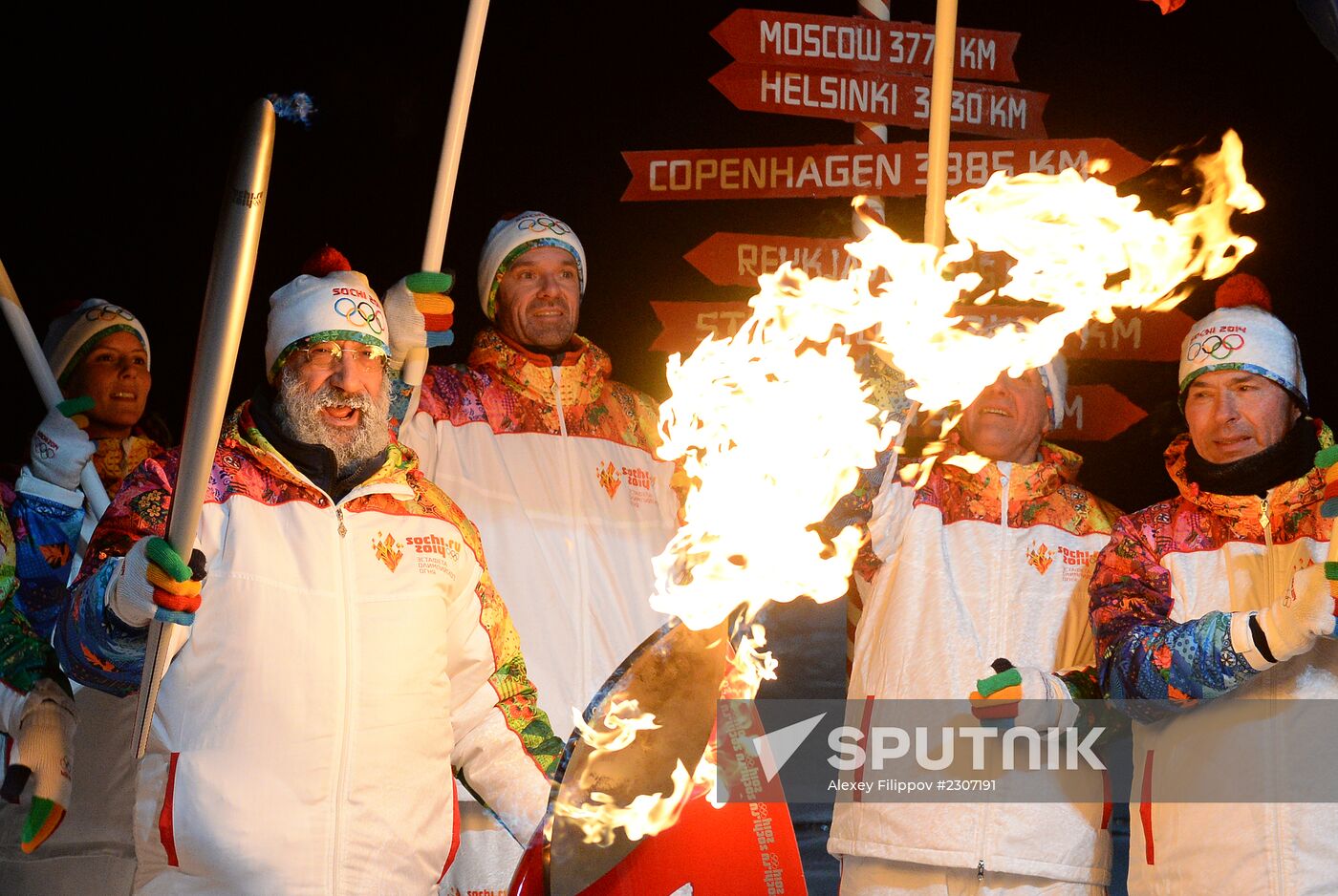 Olympic torch relay. North Pole