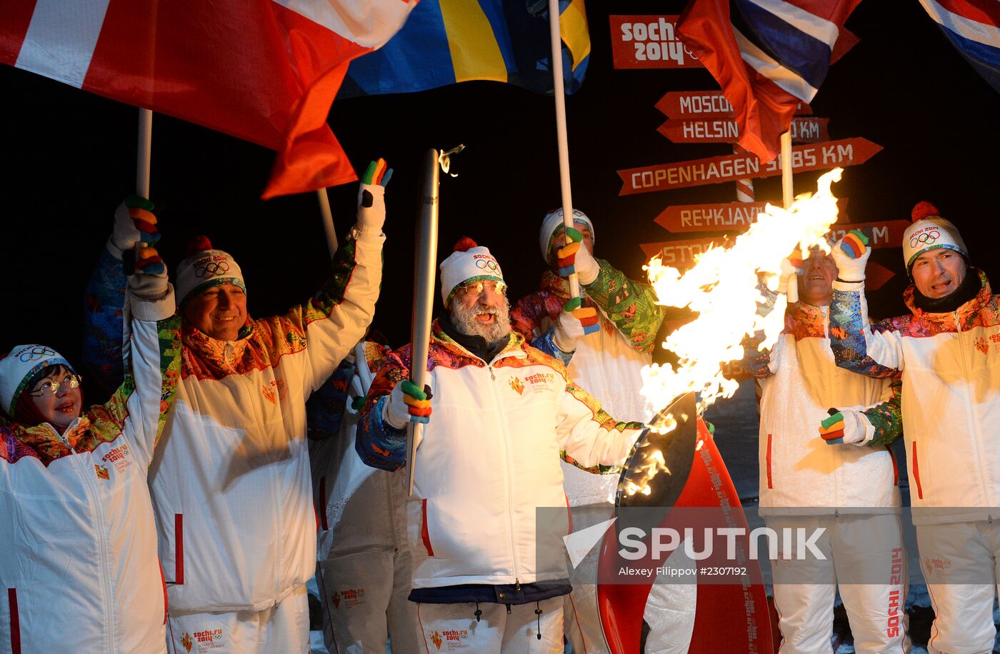 Olympic torch relay. North Pole