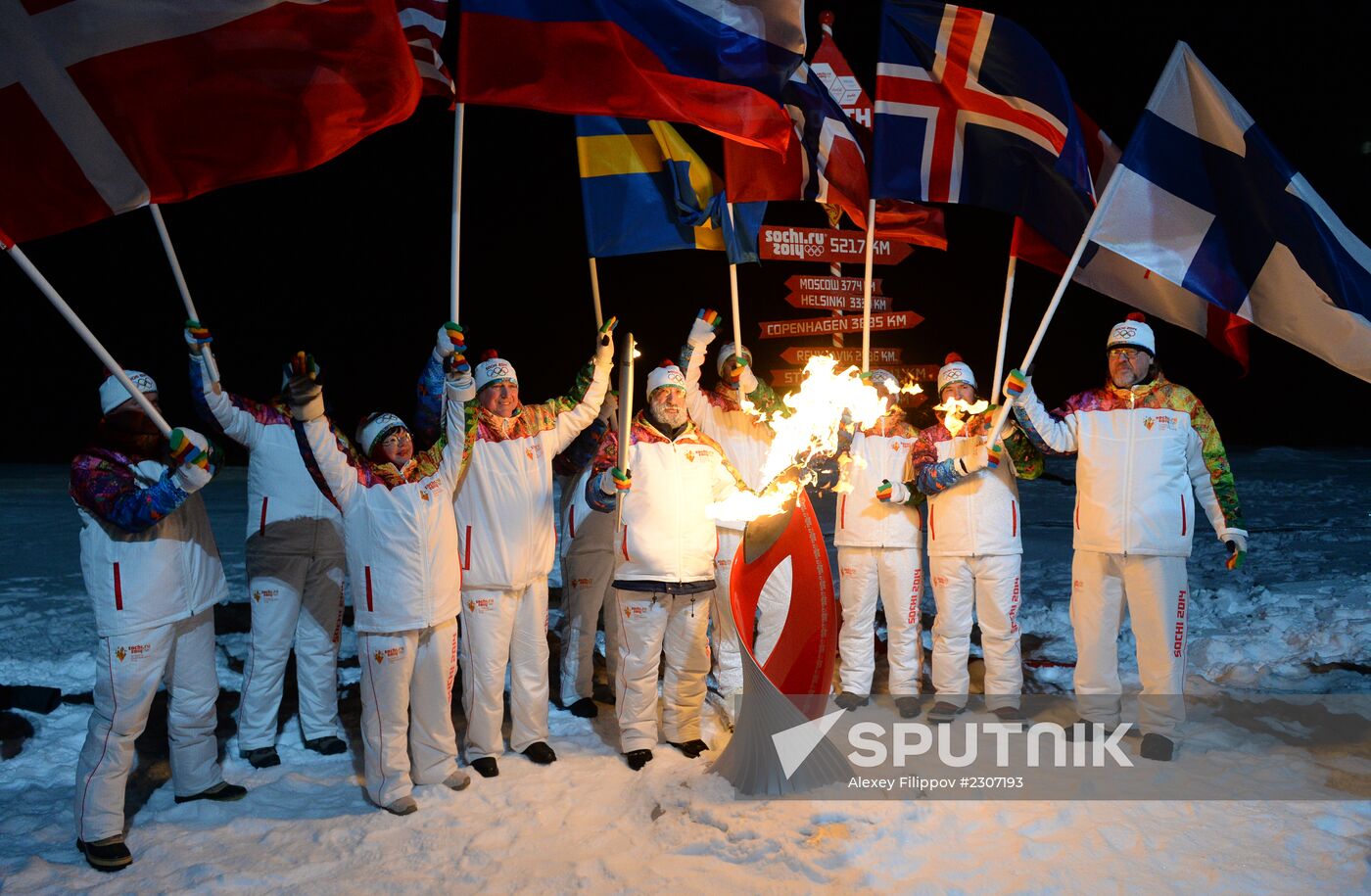 Olympic torch relay. North Pole