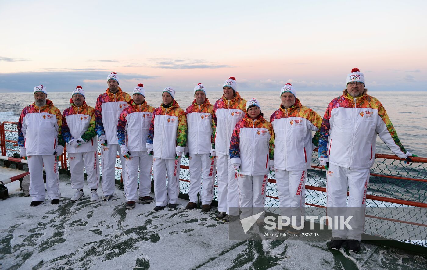 Olympic torch relay. North Pole