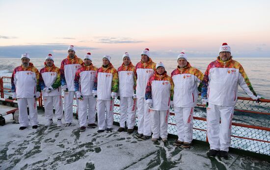 Olympic torch relay. North Pole