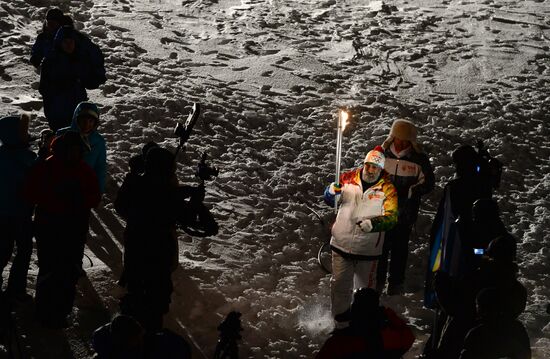 Olympic torch relay. North Pole