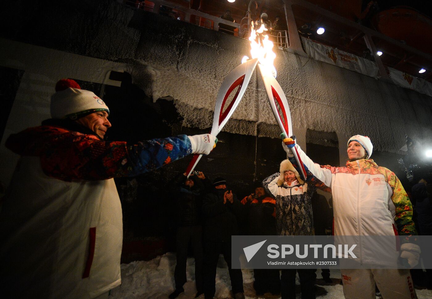 Olympic torch relay. North Pole