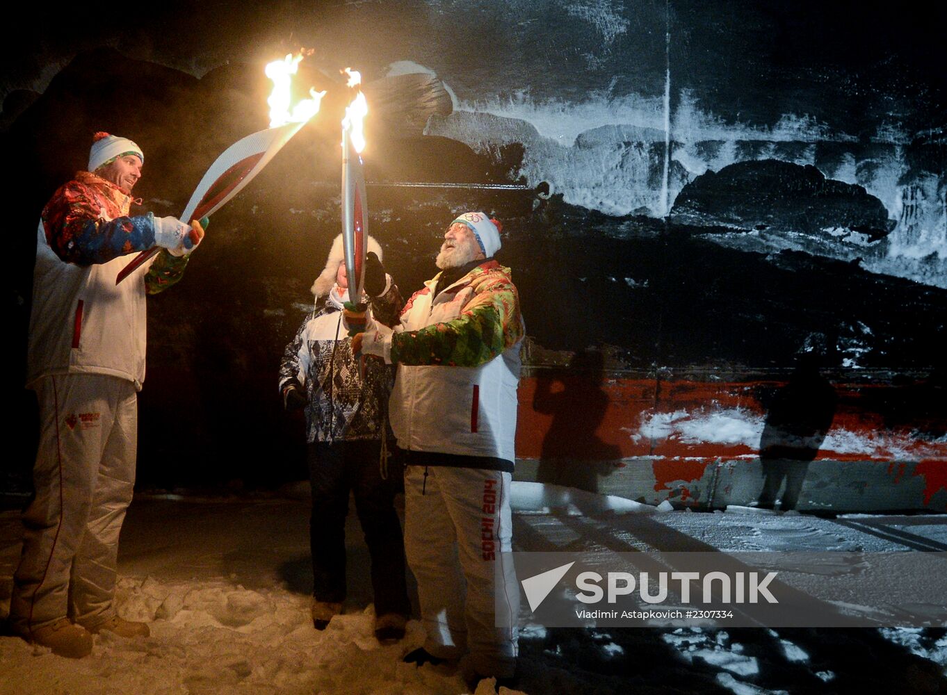 Olympic torch relay. North Pole
