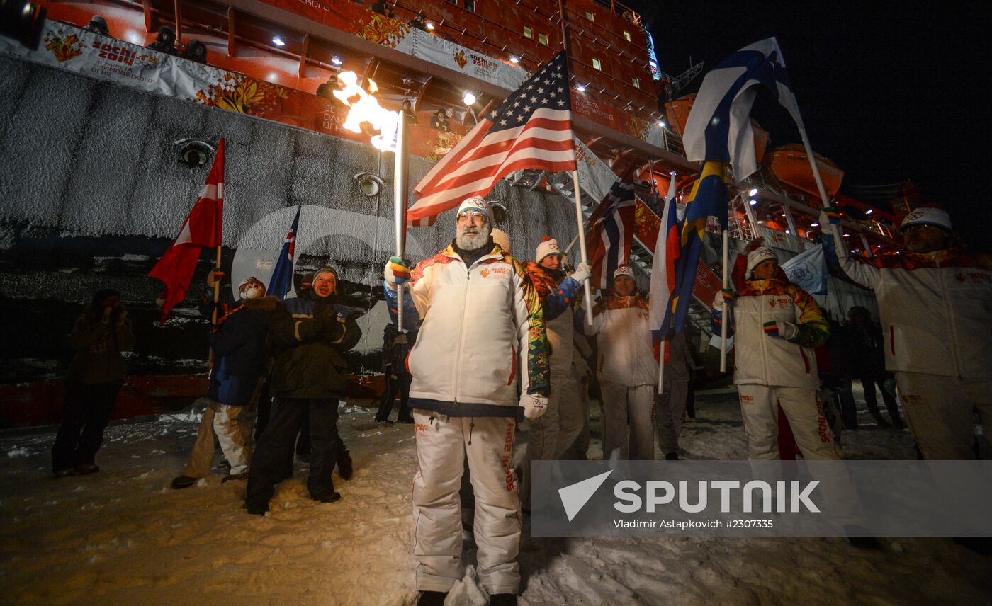 Olympic torch relay. North Pole