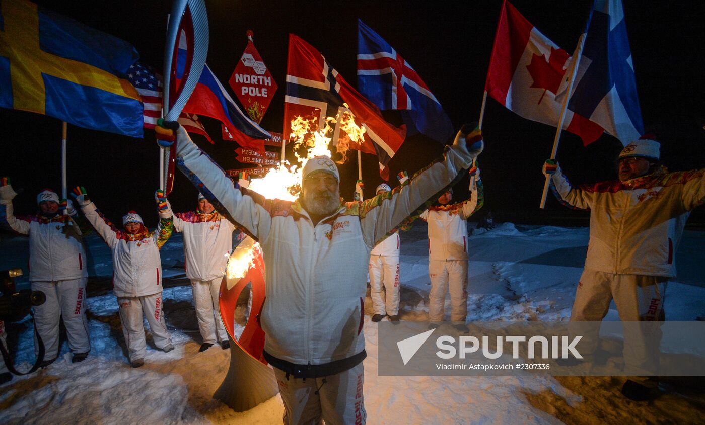 Olympic torch relay. North Pole