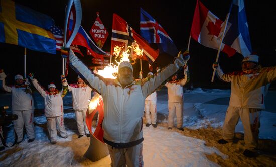 Olympic torch relay. North Pole