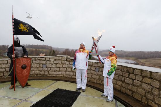 Olympic torch relay in Pskov Region