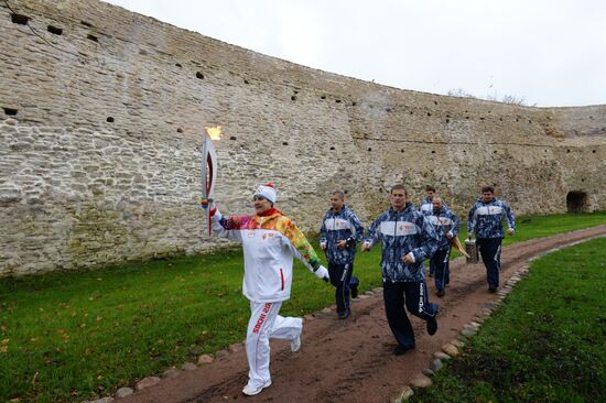 Olympic torch relay in Pskov Region