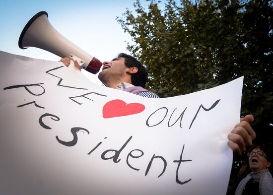 Supporters of Mikhail Saakashvili hold rally "Farewell, Misha!" in Georgia