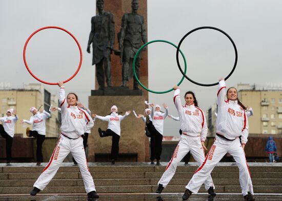 Sochi 2014 Olympic torch relay. St. Petersburg. Day 1
