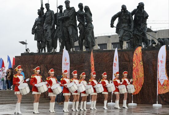 Sochi 2014 Olympic torch relay. St. Petersburg. Day 1
