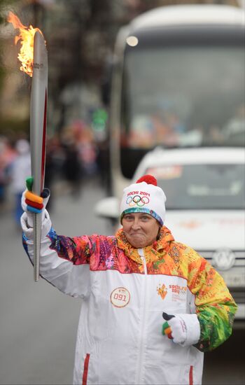 Sochi 2014 Olympic torch relay. St. Petersburg. Day 1