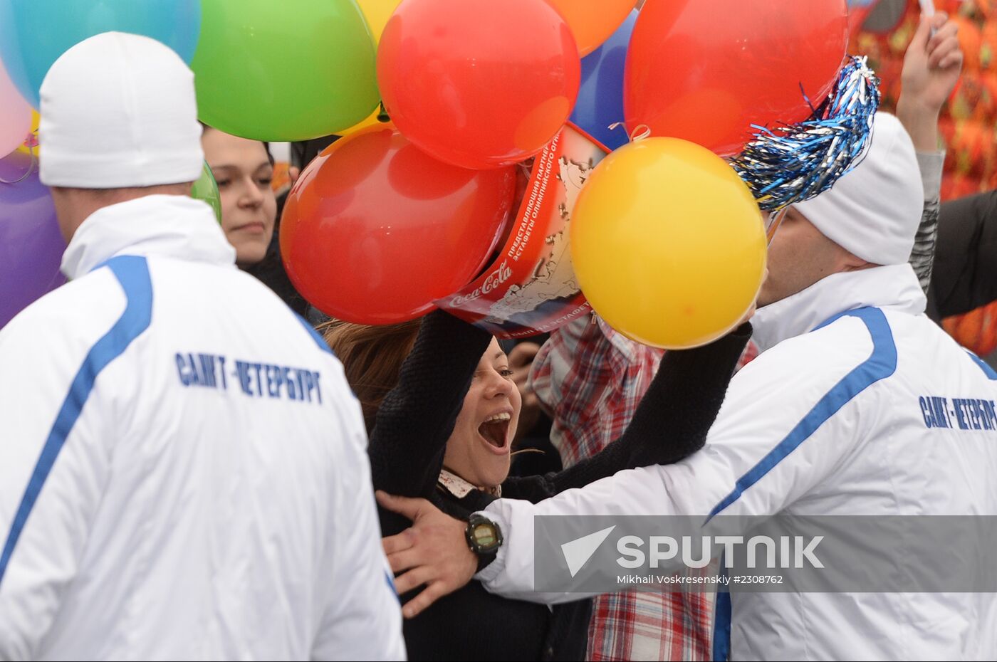 Sochi 2014 Olympic torch relay. St. Petersburg. Day 1