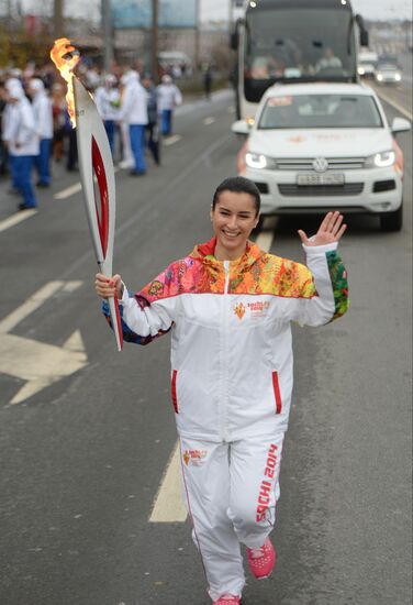 Sochi 2014 Olympic torch relay. St. Petersburg. Day 1