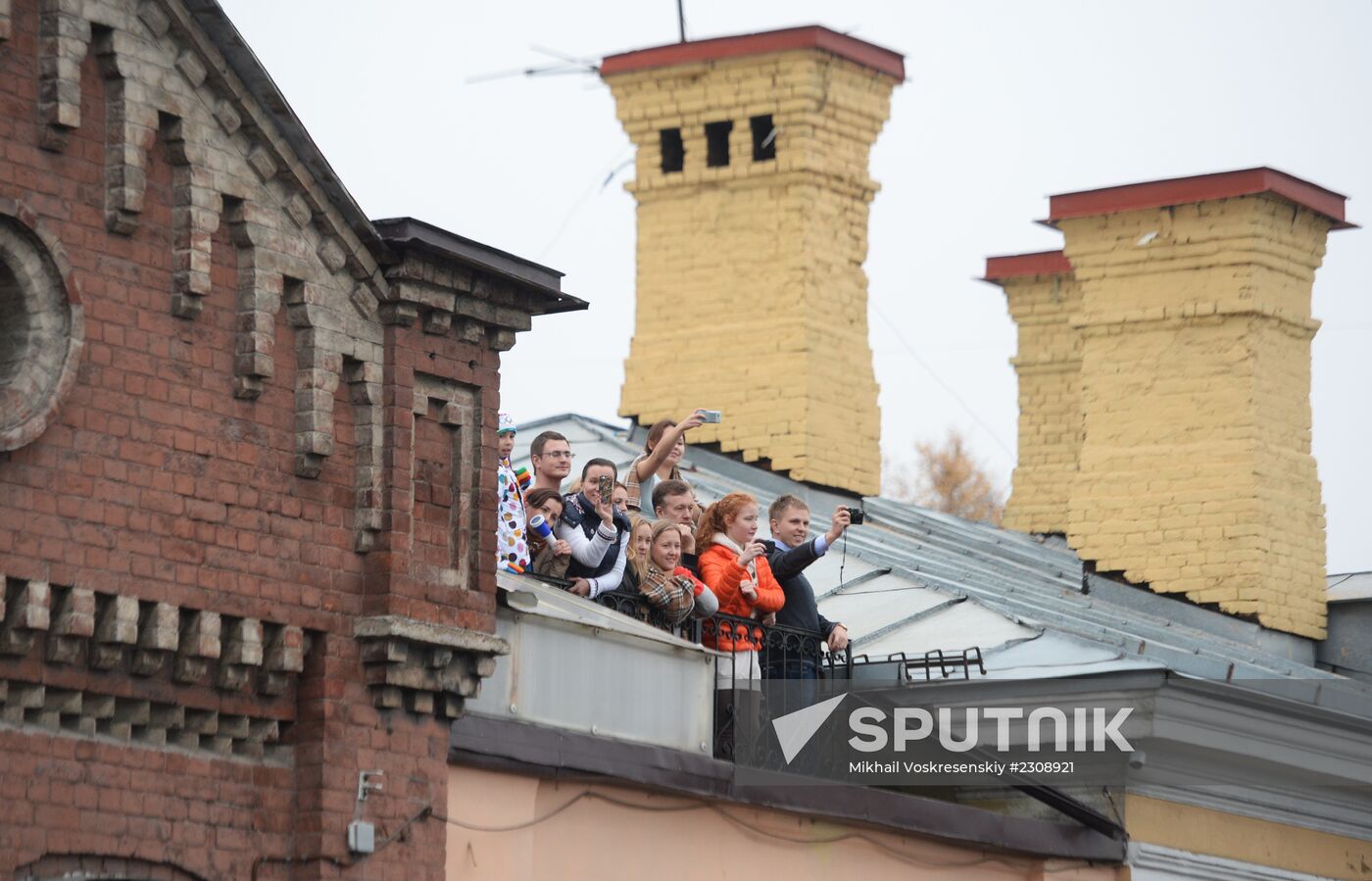 Sochi 2014 Olympic torch relay. St. Petersburg. Day 1