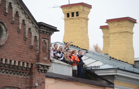Sochi 2014 Olympic torch relay. St. Petersburg. Day 1