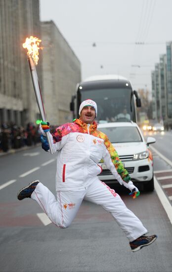 Sochi 2014 Olympic torch relay. St. Petersburg. Day 1