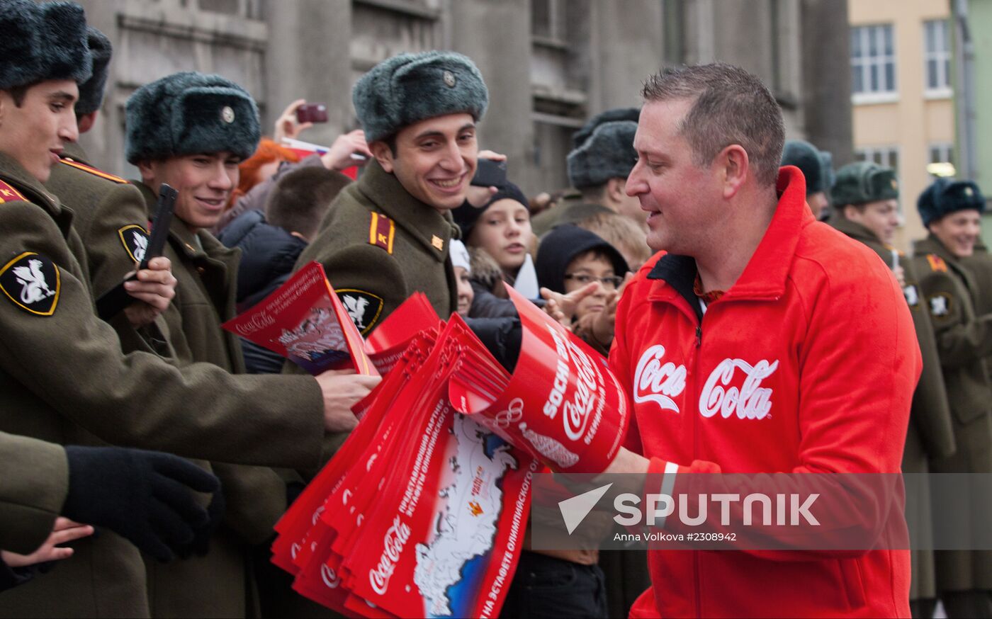 Sochi 2014 Olympic torch relay. St. Petersburg. Day 1