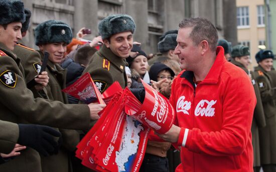Sochi 2014 Olympic torch relay. St. Petersburg. Day 1