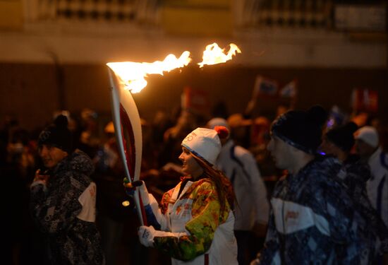 Sochi 2014 Olympic torch relay. St. Petersburg. Day 1