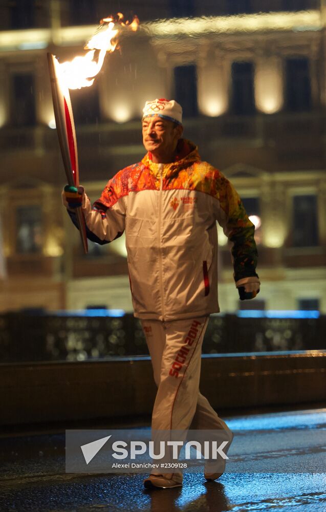 Olympic torch relay. St. Petersburg. Day Two