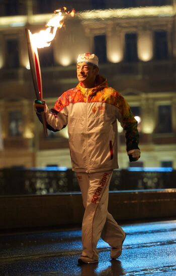 Olympic torch relay. St. Petersburg. Day Two