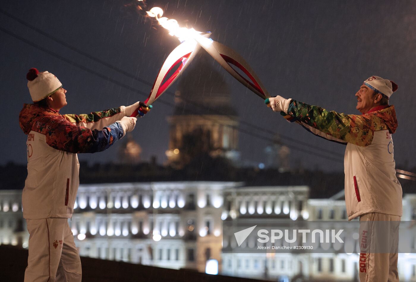 Olympic torch relay. St. Petersburg. Day Two