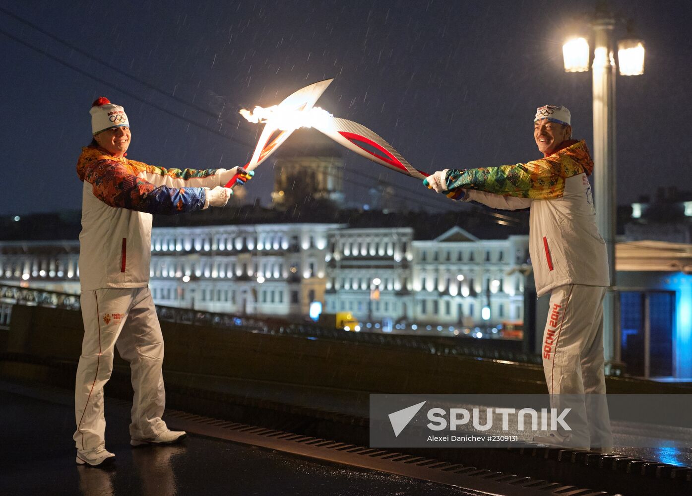 Olympic torch relay. St. Petersburg. Day Two