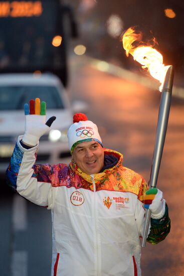 Olympic torch relay. St. Petersburg. Day Two