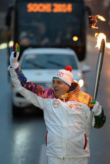 Olympic torch relay. St. Petersburg. Day Two