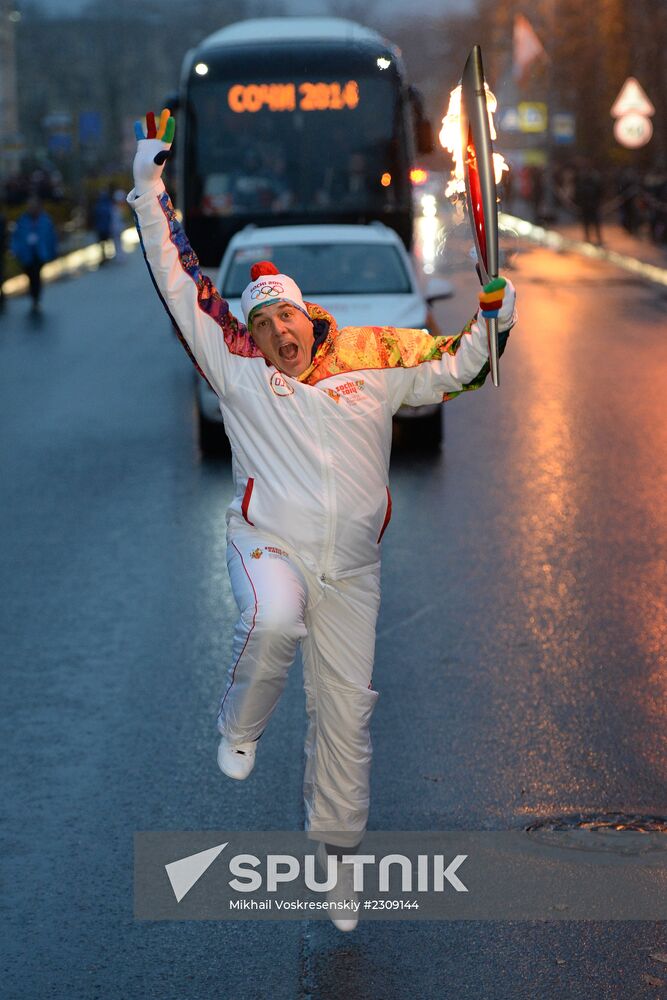 Olympic torch relay. St. Petersburg. Day Two