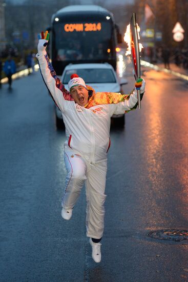 Olympic torch relay. St. Petersburg. Day Two