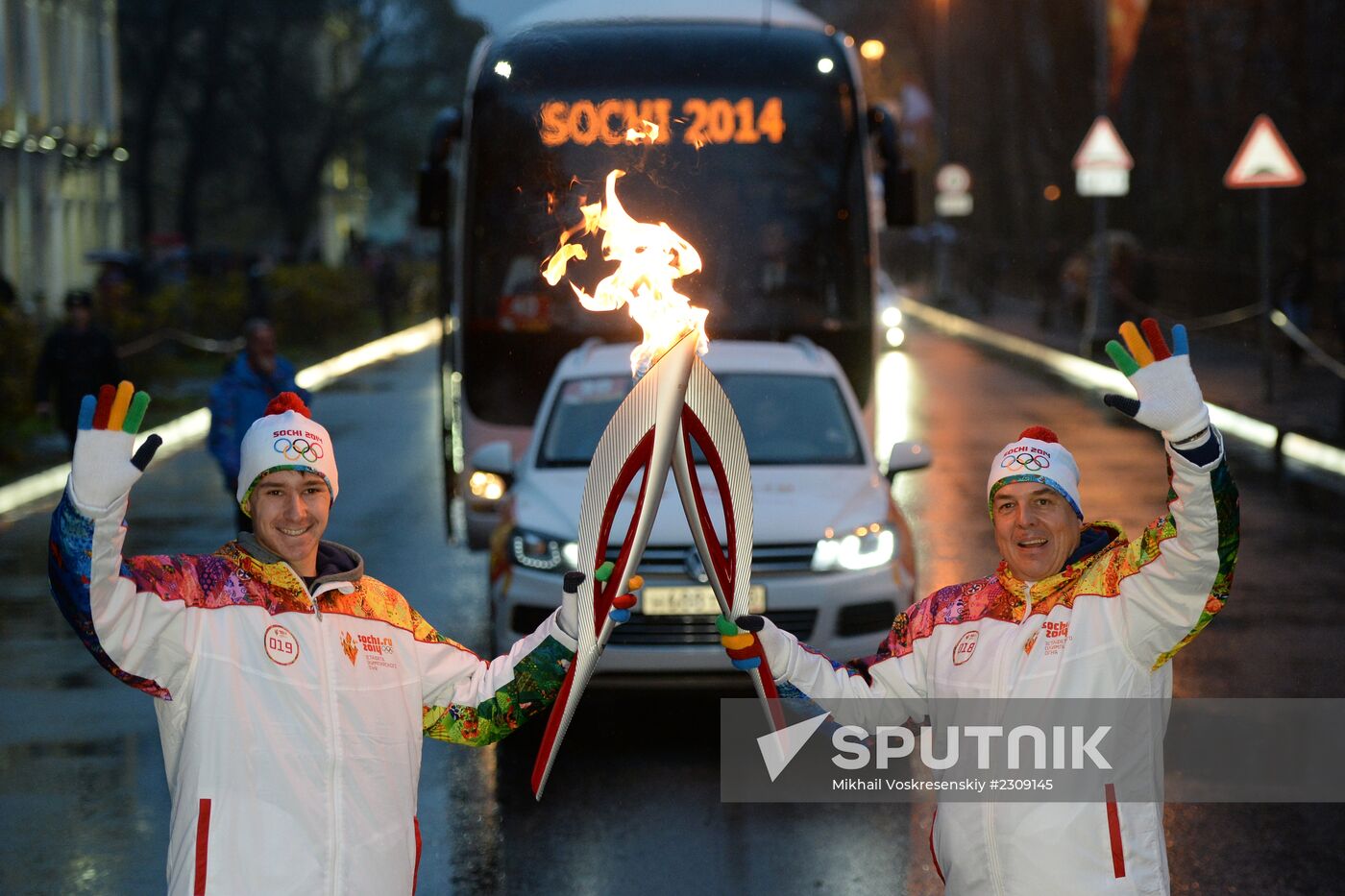 Olympic torch relay. St. Petersburg. Day Two