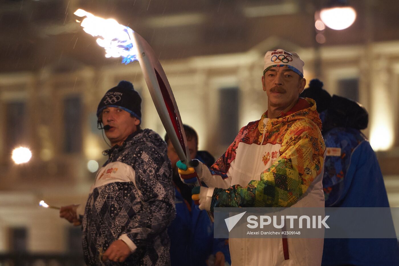 Olympic torch relay. St. Petersburg. Day Two