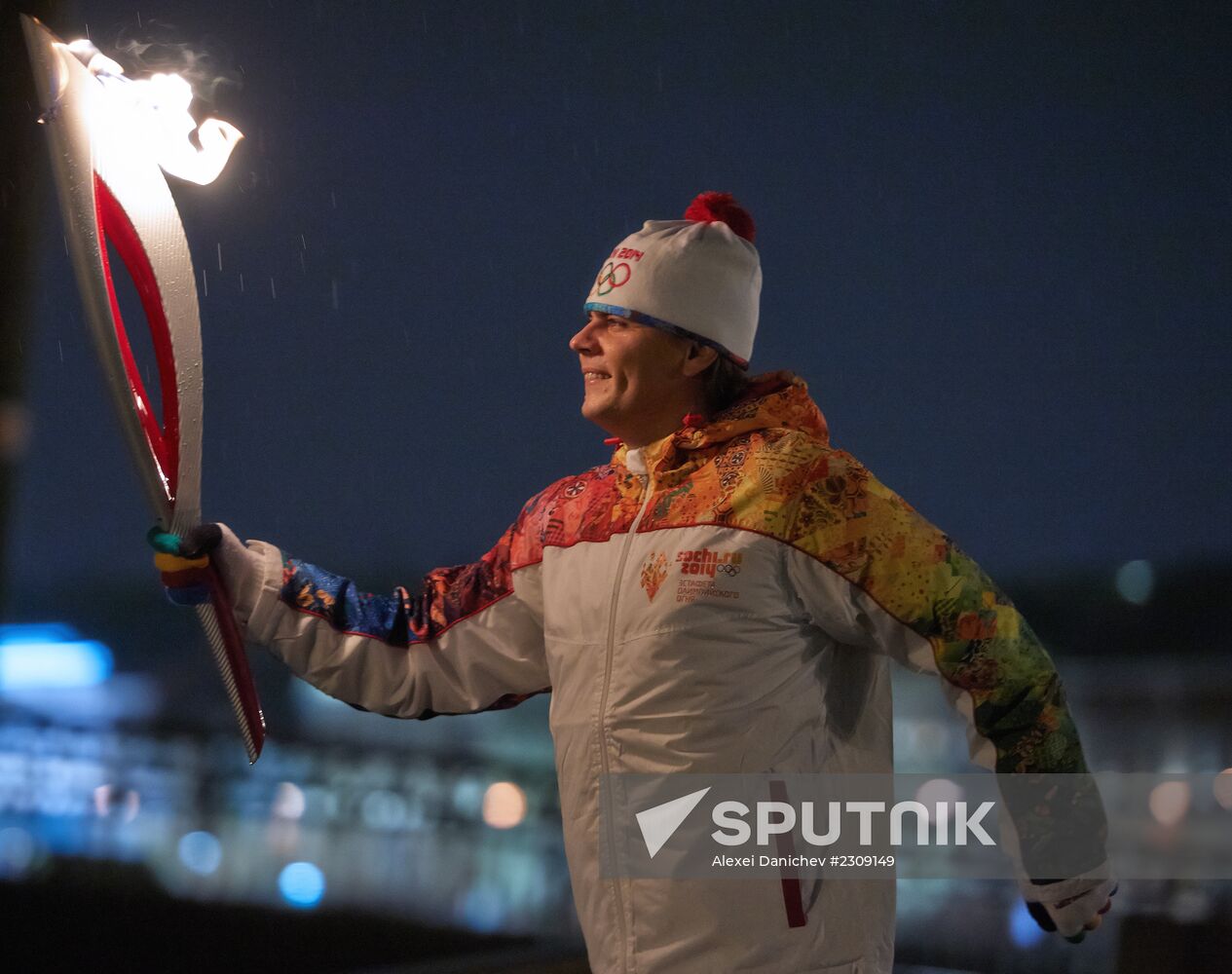 Olympic torch relay. St. Petersburg. Day Two