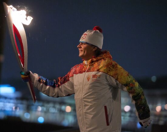 Olympic torch relay. St. Petersburg. Day Two